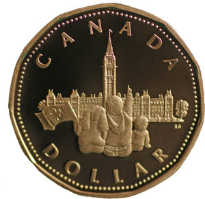 1992 Canada Proof Loonie Dollar-Commemorative Parliament