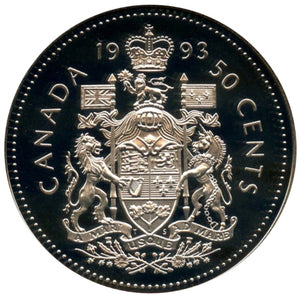 1993 Canada Fifty Cents Nickel proof Heavy cameo