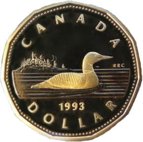 1993 Canada Proof Loonie Dollar