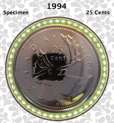 1994 Canada Nickel Quarter Specimen Caribou - 25 Cents