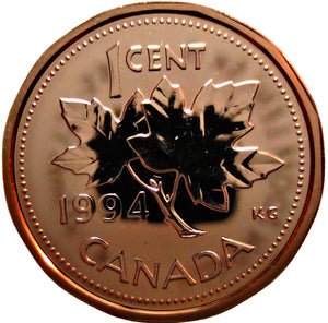 1994 Canada 1 Cent Penny Proof Heavy Cameo