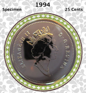 1994 Canada Nickel Quarter Specimen Caribou - 25 Cents
