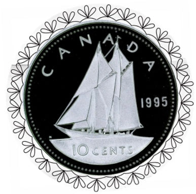 1995 Canada Ten Cents Nickel proof Heavy cameo