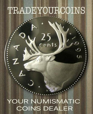 1995 Canada Nickel Quarter Proof Caribou - 25 Cents