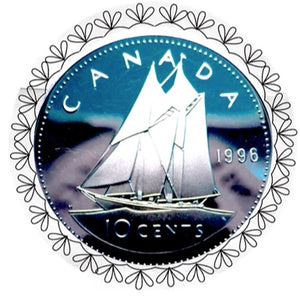 1996 Canada Ten Cents Silver proof Heavy cameo