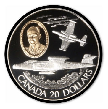 1996 Canada 20$ Avro Canada CF-100 Canuck-Aviation commemoratives Series two, Coin # 3