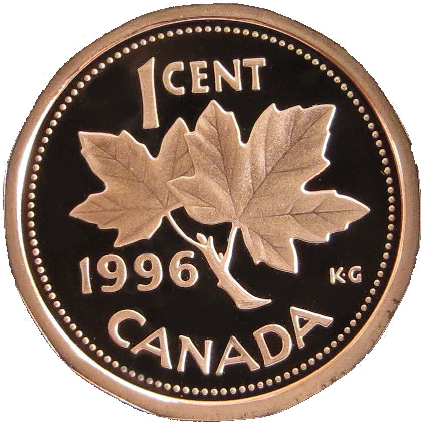 1996 Canada 1 Cent Penny Proof Heavy Cameo