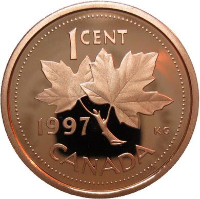 1997 Canada 1 Cent Penny Proof Heavy Cameo