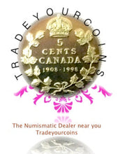 1908-1998 Canada Five Cents Sterling Silver  proof Heavy cameo - Trade your coins