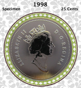 1998 Canada Nickel Quarter Specimen Caribou - 25 Cents