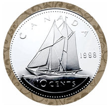 1998 Canada Ten Cents Silver proof Heavy cameo