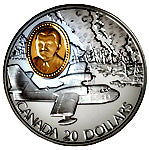 1998 Canada 20$ Canadair CL-215 Waterbomber-Aviation Commemoratives Series two, Coin # 8