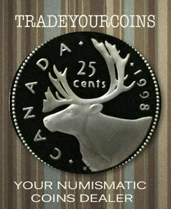 1998 Canada Sterling Quarter Proof Caribou - 25 Cents