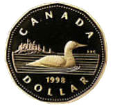 1998 Canada Proof Loonie Dollar