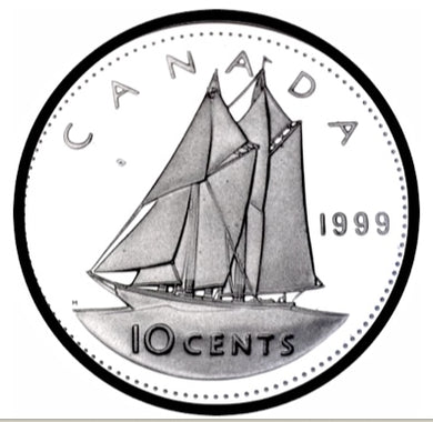1999 Canada Ten Cents Silver proof Heavy cameo