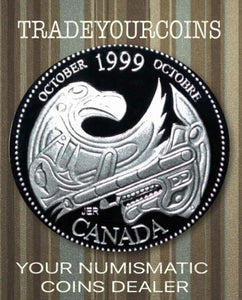 1999 Canada Sterling Silver Quarter Proof  - 25 Cents Commemorative October