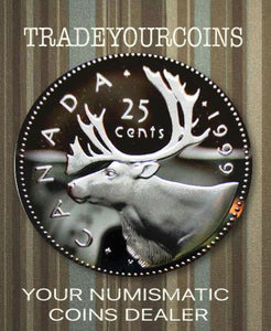 1999 Canada Sterling Silver Quarter Proof Caribou - 25 Cents