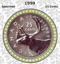 1999 Canada Nickel Quarter Specimen Caribou - 25 Cents