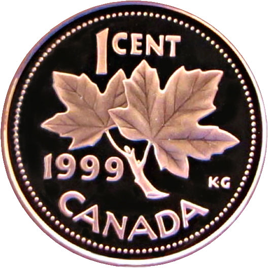 1999 Canada 1 Cent Penny Proof Heavy Cameo