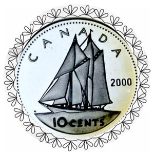 2000 Canada Ten Cents Silver proof Heavy cameo