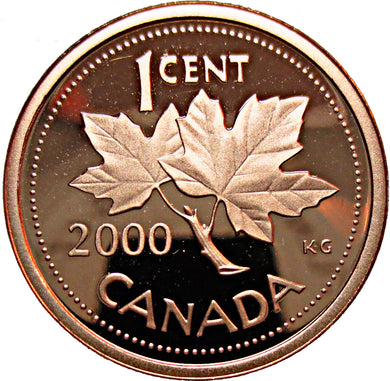 2000 Canada 1 Cent Penny Proof Heavy Cameo