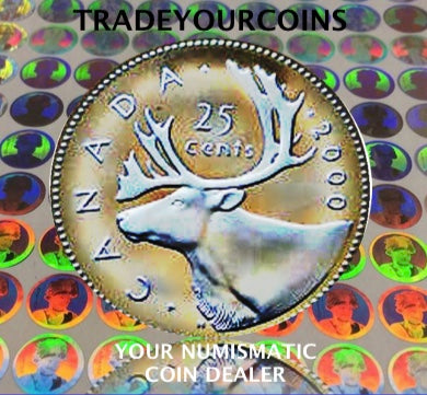 2000  Canada Sterling Silver Quarter Proof Caribou - 25 Cents
