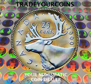 2000  Canada Sterling Silver Quarter Proof Caribou - 25 Cents