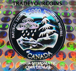 2000 Canada Sterling Silver Quarter Proof - 25 Cents Commemorative Millenium-May, Natural legacy