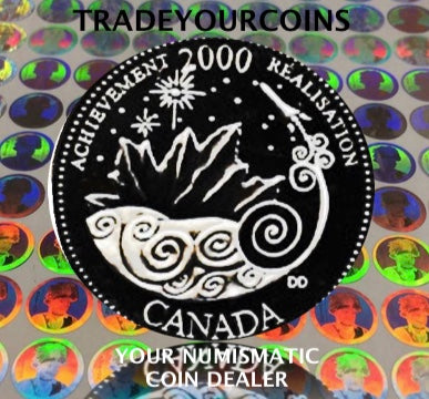 2000 Canada Sterling Silver Quarter Proof  - 25 Cents Commemorative Millenium-March Achievement