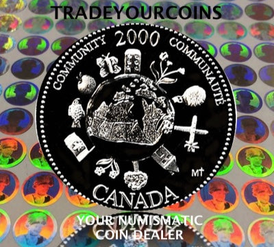2000 Canada Sterling Silver Quarter Proof - 25 Cents Commemorative Millenium-December, Community