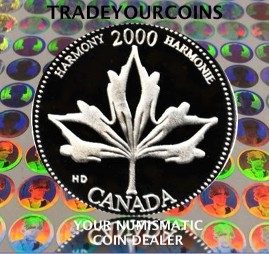 2000 Canada Sterling Silver Quarter Proof - 25 Cents Commemorative Millenium-June, Harmony