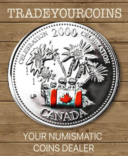 2000 Canada Nickel Coloured Quarter - 25 Cents Canada Day- UNC