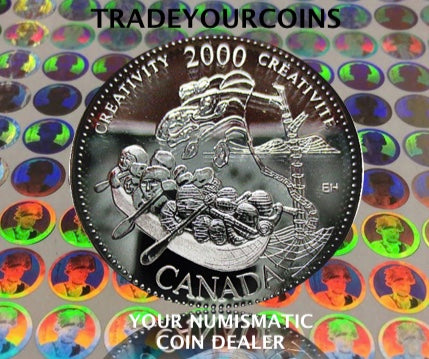 2000 Canada Sterling Silver Quarter Proof - 25 Cents Commemorative Millenium-October, Creativity