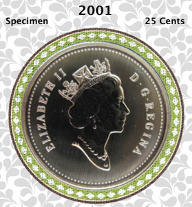 2001 Canada Nickel Quarter Specimen Caribou - 25 Cents