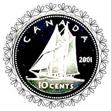 2001 Canada Ten Cents Silver proof Heavy cameo