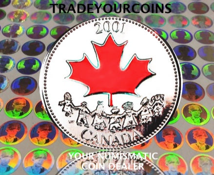 2001 p Canada Nickel Coloured Quarter - 25 Cents Canada Day- UNC