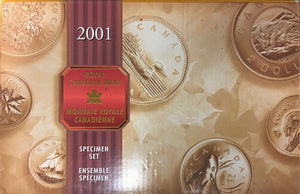 2001 P 7 Coin Specimen Set-loonie