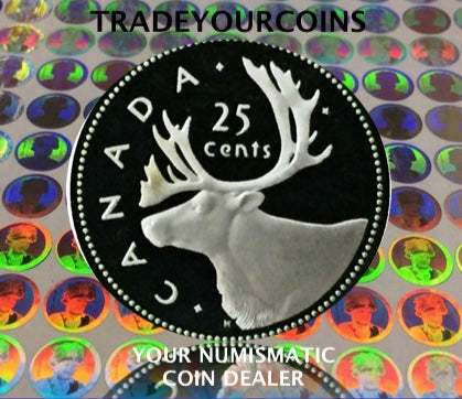 2002  Canada Sterling Silver Quarter Proof Caribou - 25 Cents