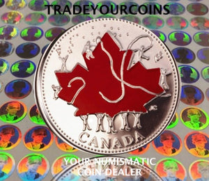 2002 p Canada Nickel Coloured Quarter - 25 Cents Canada Day- UNC