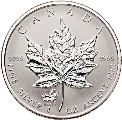 2002 Silver maple Leaf with Privy Marks-Horse