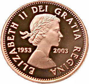 2003-1953  Canada 1 Cent Penny Proof Heavy Cameo