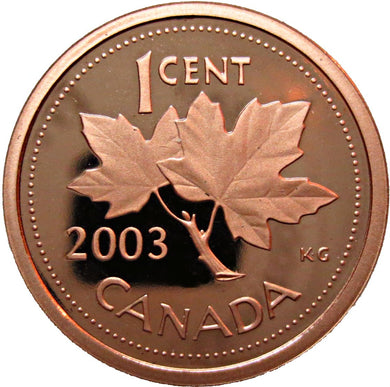 2003 Canada 1 Cent Penny Proof Heavy Cameo