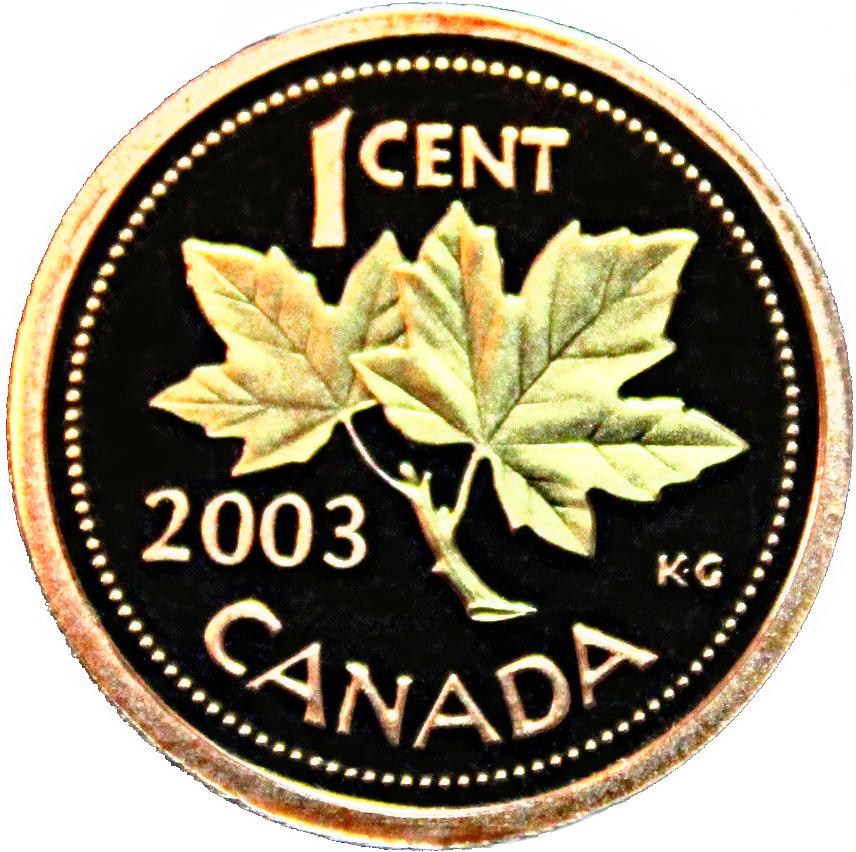 2003 Canada 1 Cent Penny Proof Heavy Cameo from Mint report