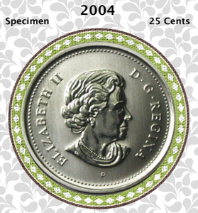 2004 Canada Nickel Quarter Specimen Caribou - 25 Cents