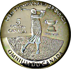 2004 Canada Fine Silver Five Dollars Coin-100 th Anniversary of the Canadian Open championship