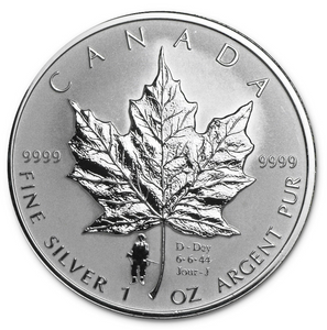 2004 Silver maple Leaf with Privy Marks-D-Day