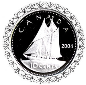 2004 Canada Ten Cents Silver proof Heavy cameo