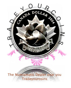 2004 Canada Silver Proof Dollar-The Poppy- Armistice Day