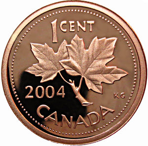 2004 Canada 1 Cent Penny Proof Heavy Cameo