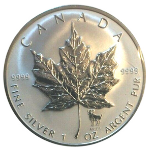 2004 Silver maple Leafs, Zodiac Privy Mark Set of 12 Coins